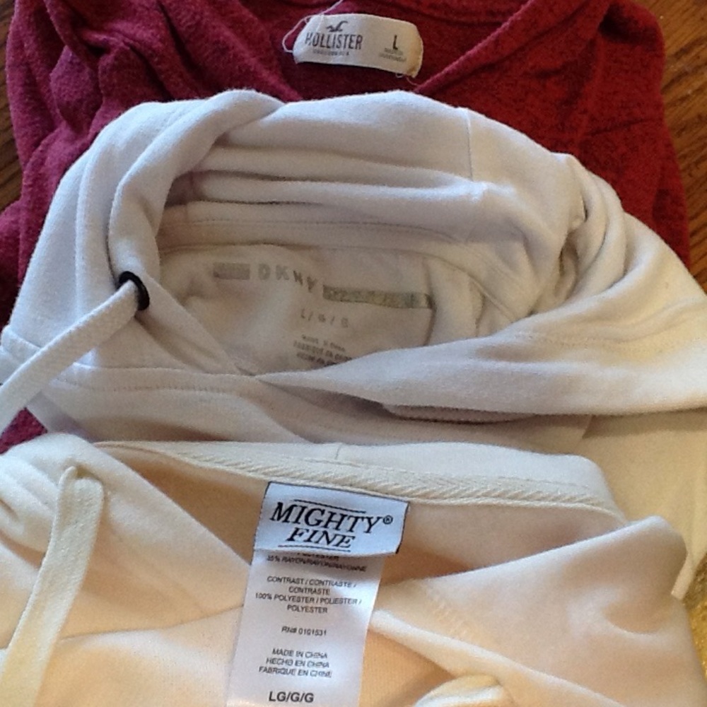 Hollister, DKNY  Hoodie Bundle !  sz. L .  EUC !